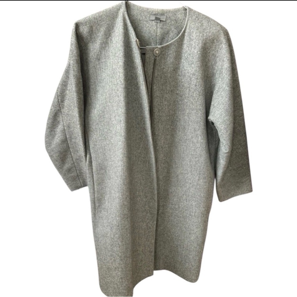 COS Collarless A-Line Wool Coat Gray Size 6